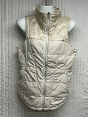 The North Face Women's Cream Quilted Zip-Up Vest